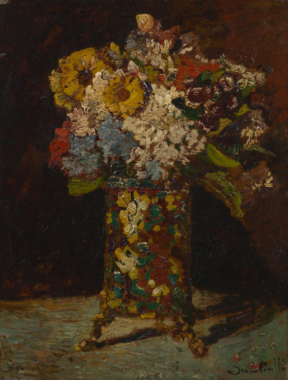 Jarrón con Flores de Adolphe Joseph Thomas Monticelli