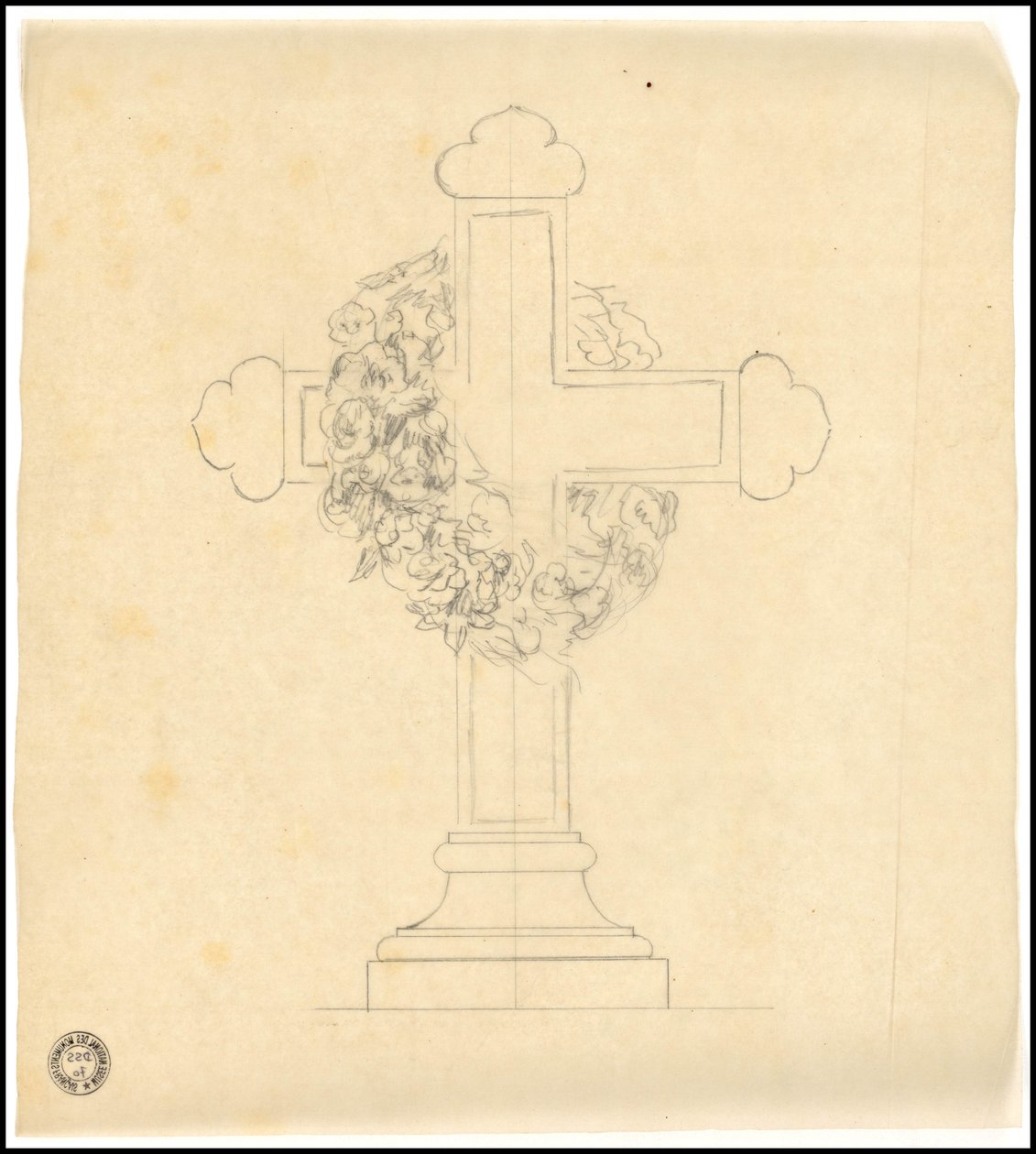 Croquis de tumba para la familia Karakehia en el cementerio del Père Lachaise en París de Adolphe Victor Geoffroy Dechaume