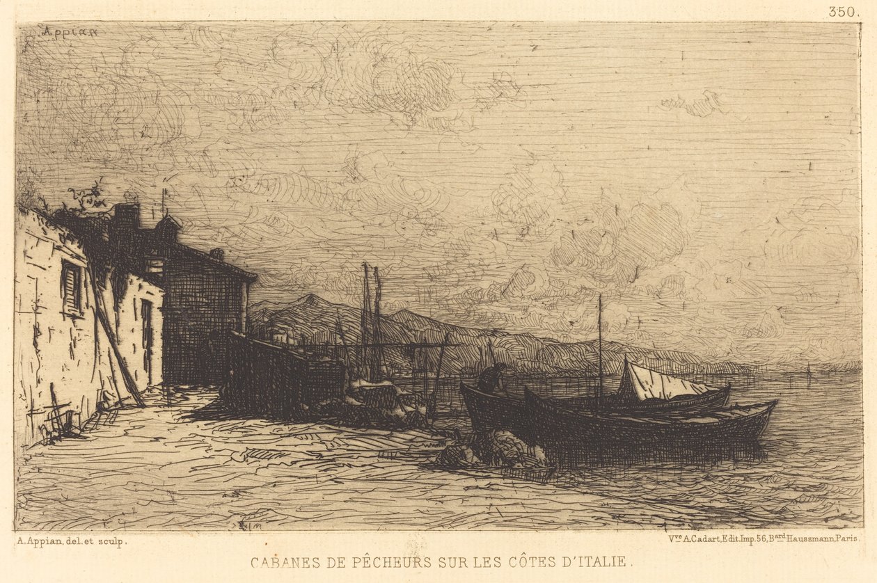 Cabañas de pescadores en las costas de Italia de Adolphe Appian