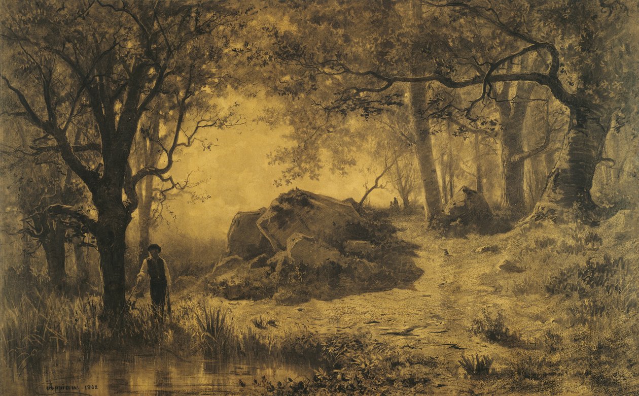 Estanque al borde del bosque de Adolphe Appian