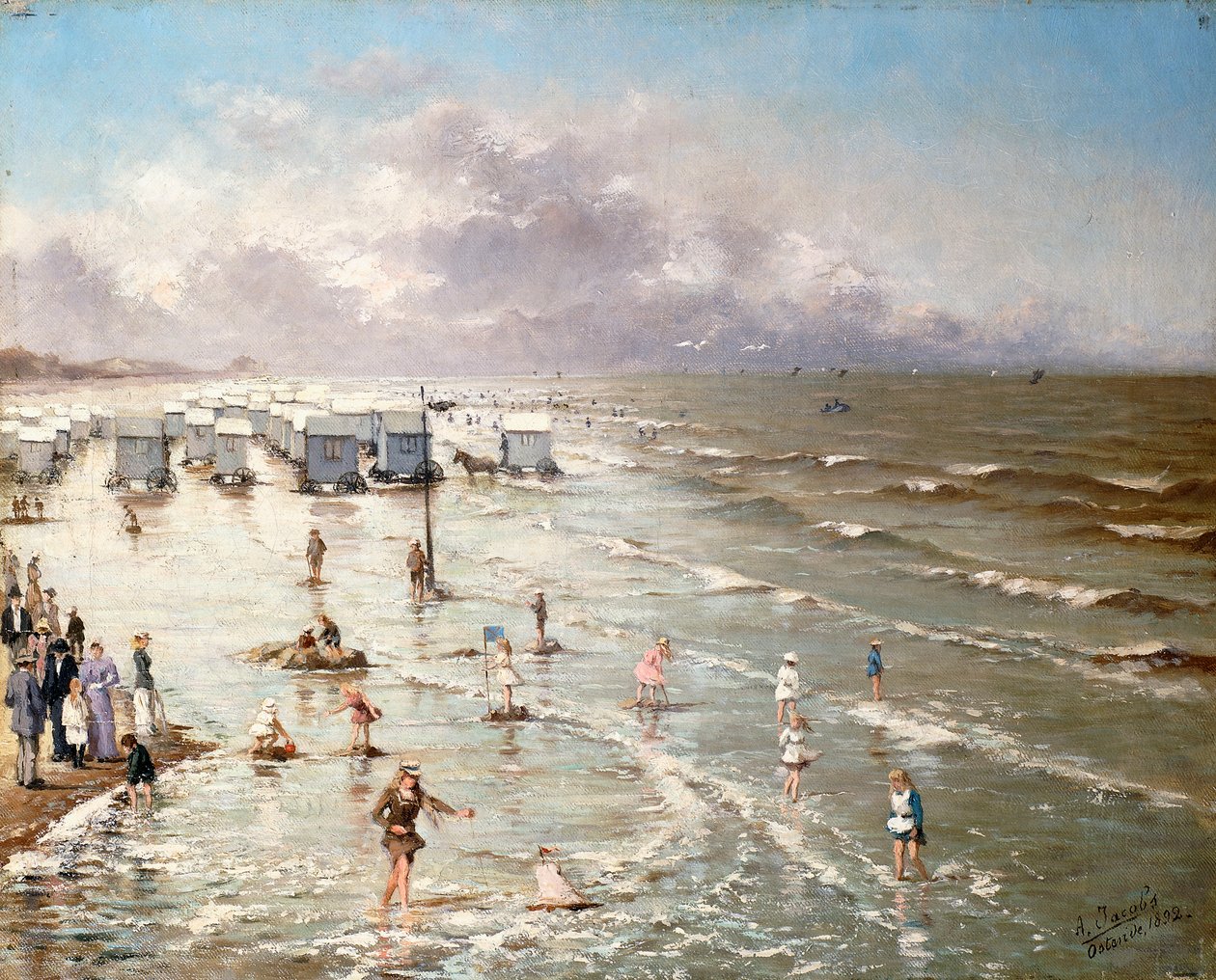 La Playa en Ostende de Adolphe Jacobs