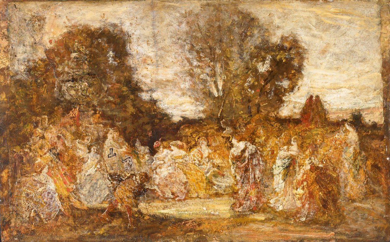 Damas en un jardín de Adolphe Joseph Thomas Monticelli