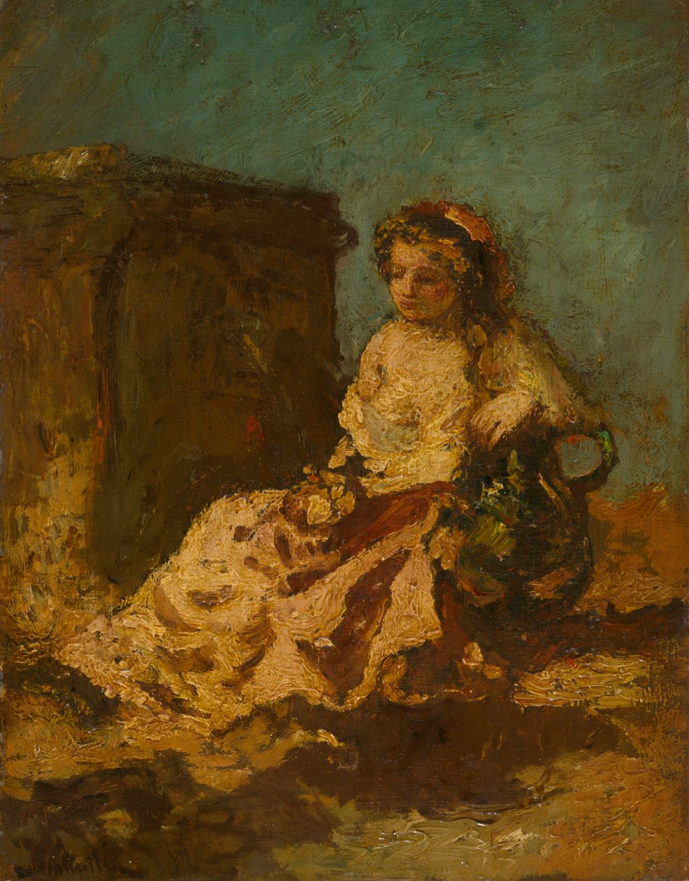 Meditación (Mujer Sentada) de Adolphe Joseph Thomas Monticelli