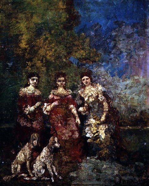 Tres Mujeres de Adolphe Joseph Thomas Monticelli
