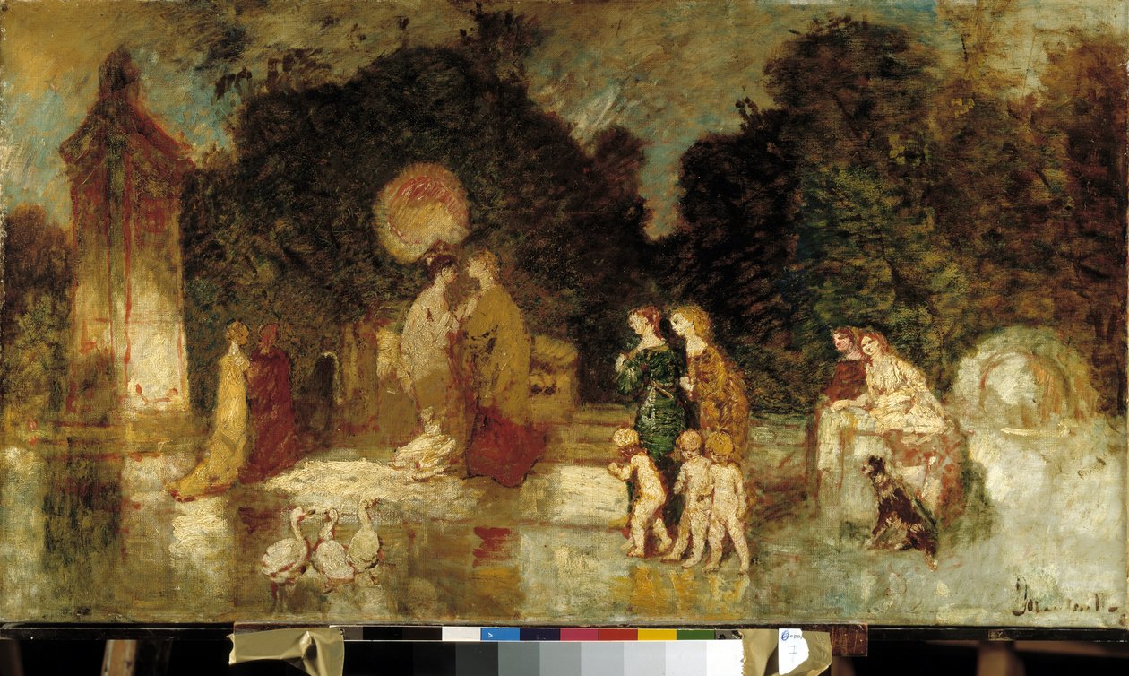 Paseo en un parque de Adolphe Joseph Thomas Monticelli