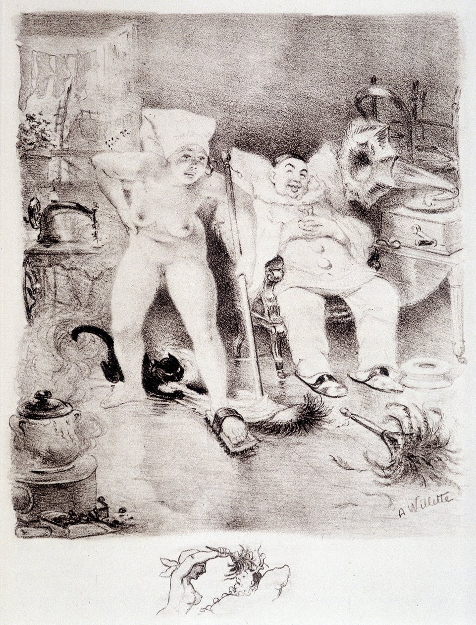 Pereza - dibujo por Willette de Adolphe Leon Willette