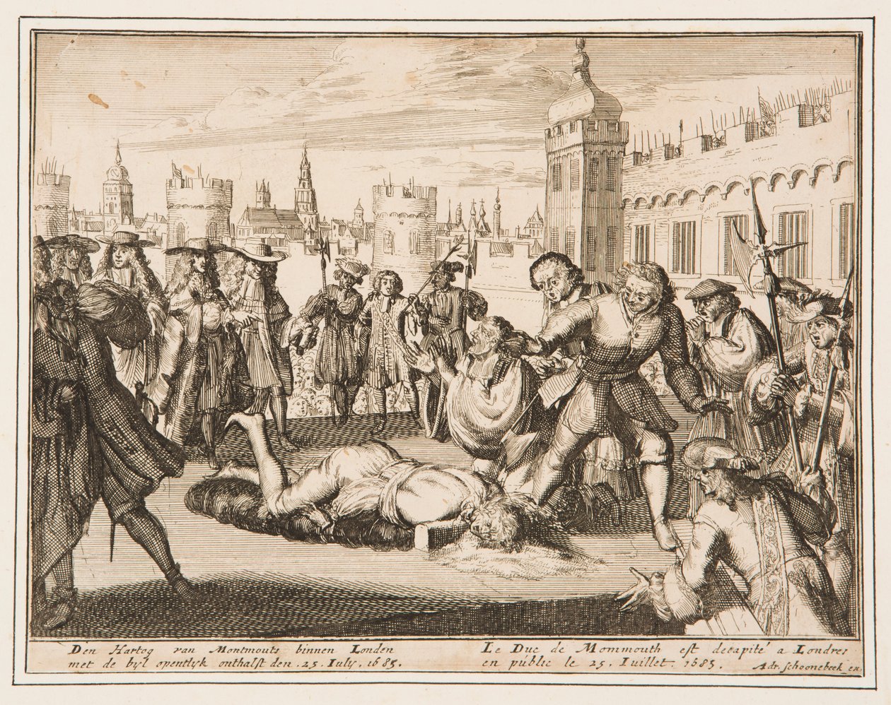 La ejecución del Duque de Monmouth de Adriaan Schoonebeek