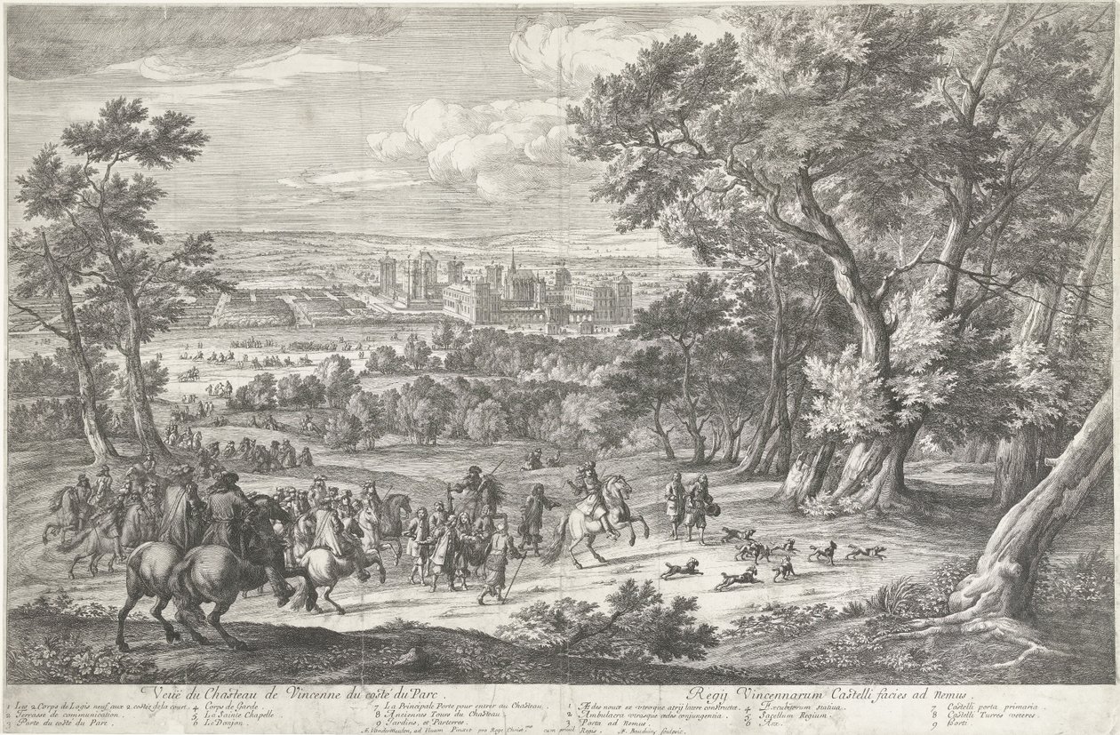 Vista del castillo y parque de Vincennes de Adriaen Frans Boudewyns