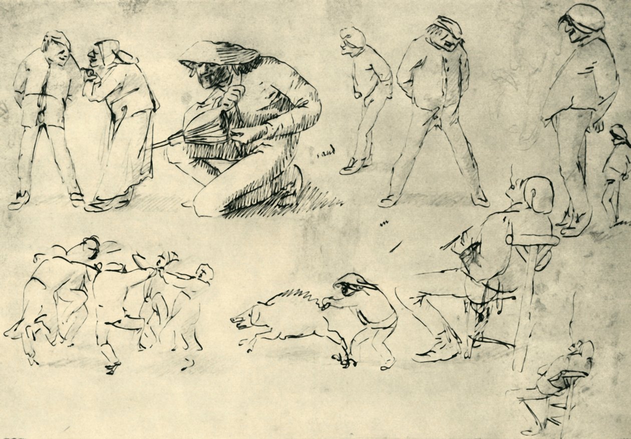Estudios de figuras, principios del siglo XVII, 1943 de Adriaen Brouwer
