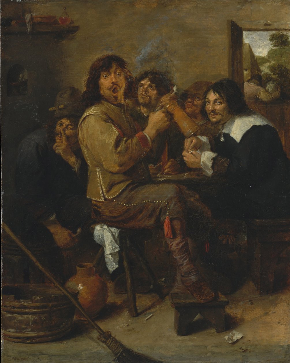 Los Fumadores, c.1636 de Adriaen Brouwer