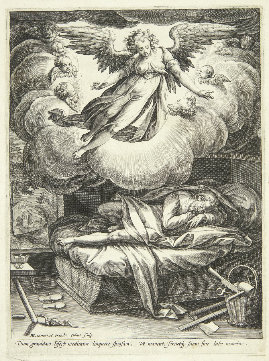 La anunciación a José de Adriaen Collaert
