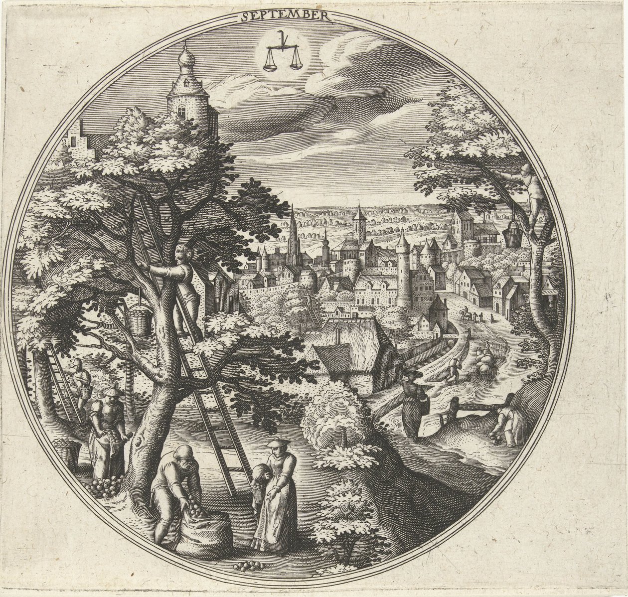Septiembre Los doce meses (título de la serie) de Adriaen Collaert