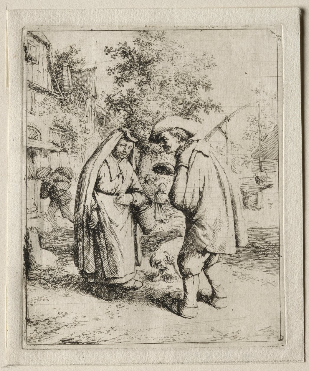 Campesino conversando con una mujer de Adriaen Jansz. van Ostade