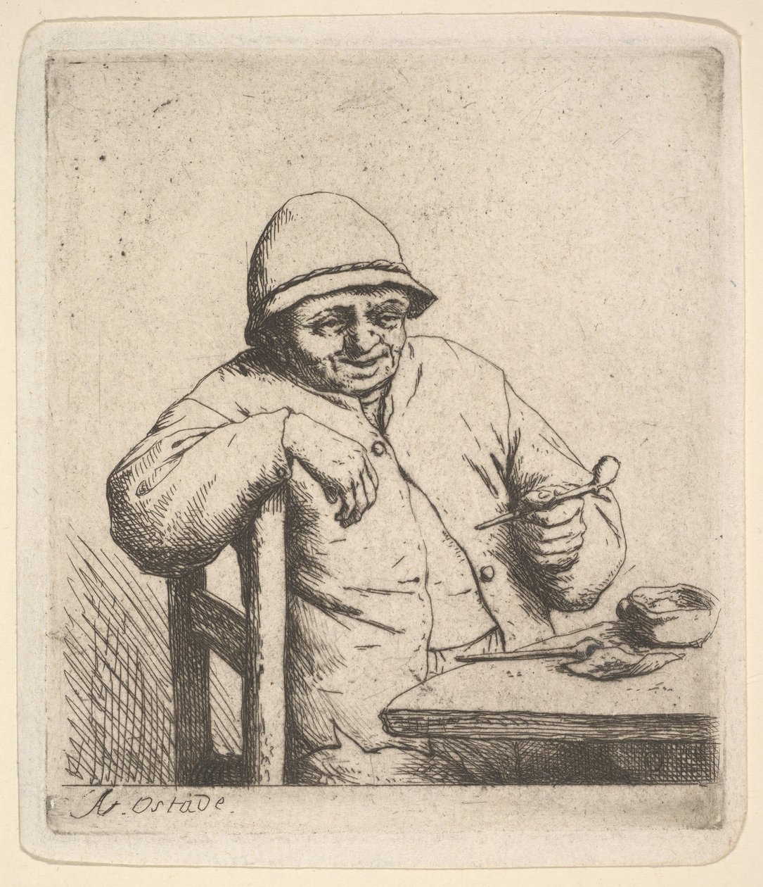 Campesino con una pipa de Adriaen Jansz. van Ostade