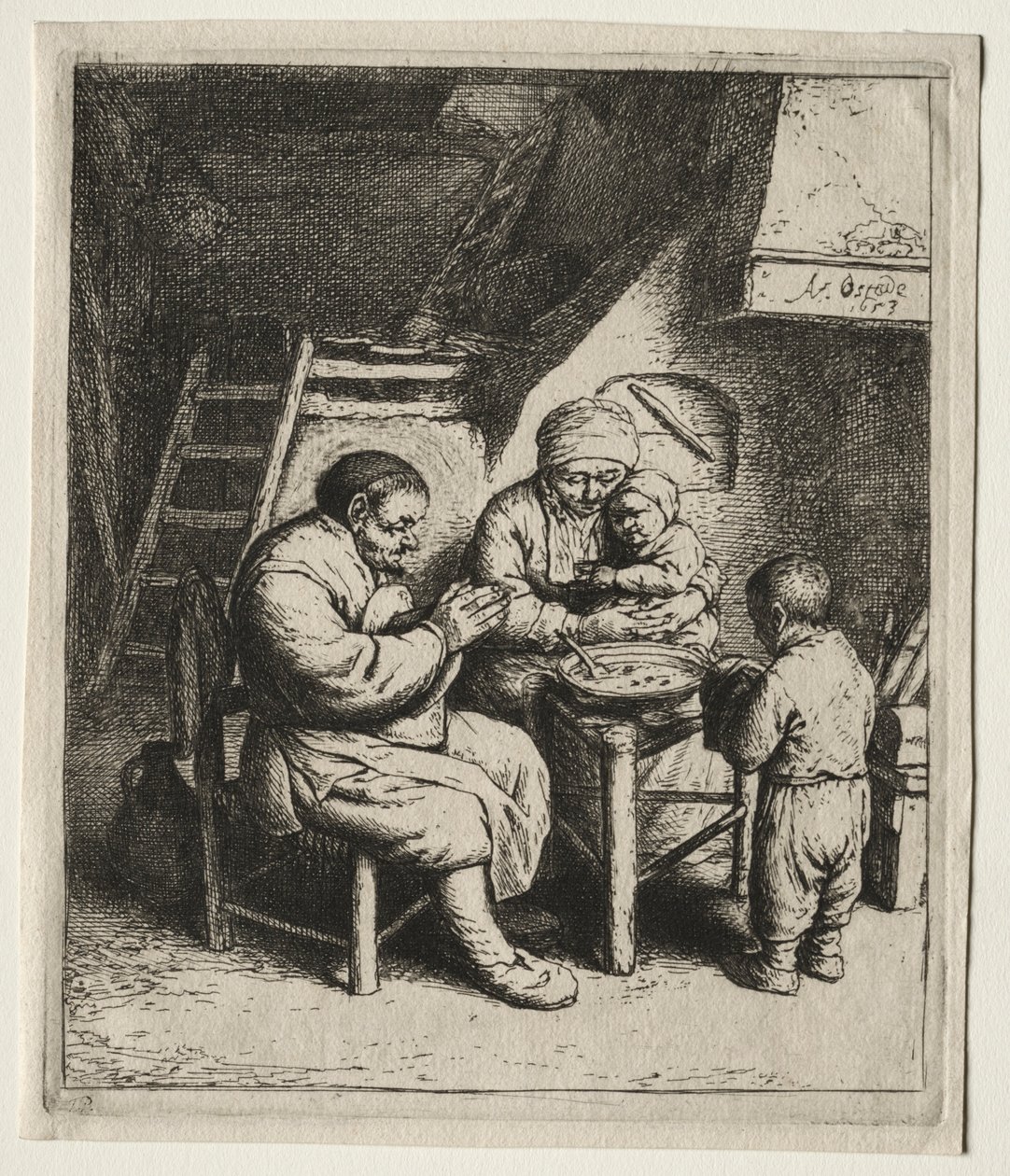 Diciendo Gracia, 1653 de Adriaen Jansz. van Ostade