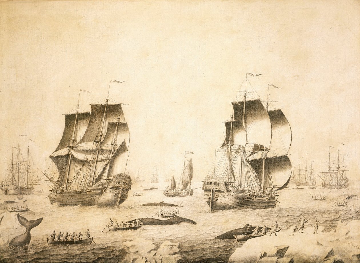 Balleneros en el hielo de Adriaen or Abraham Salm