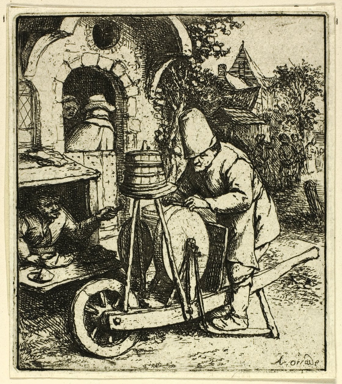 El afilador de Adriaen van Ostade