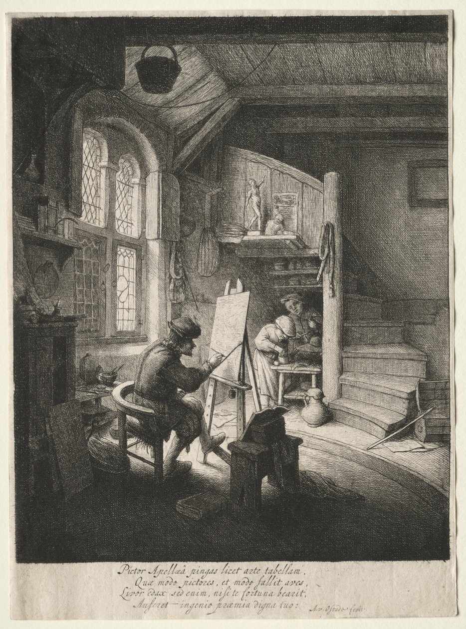 El estudio del pintor de Adriaen van Ostade