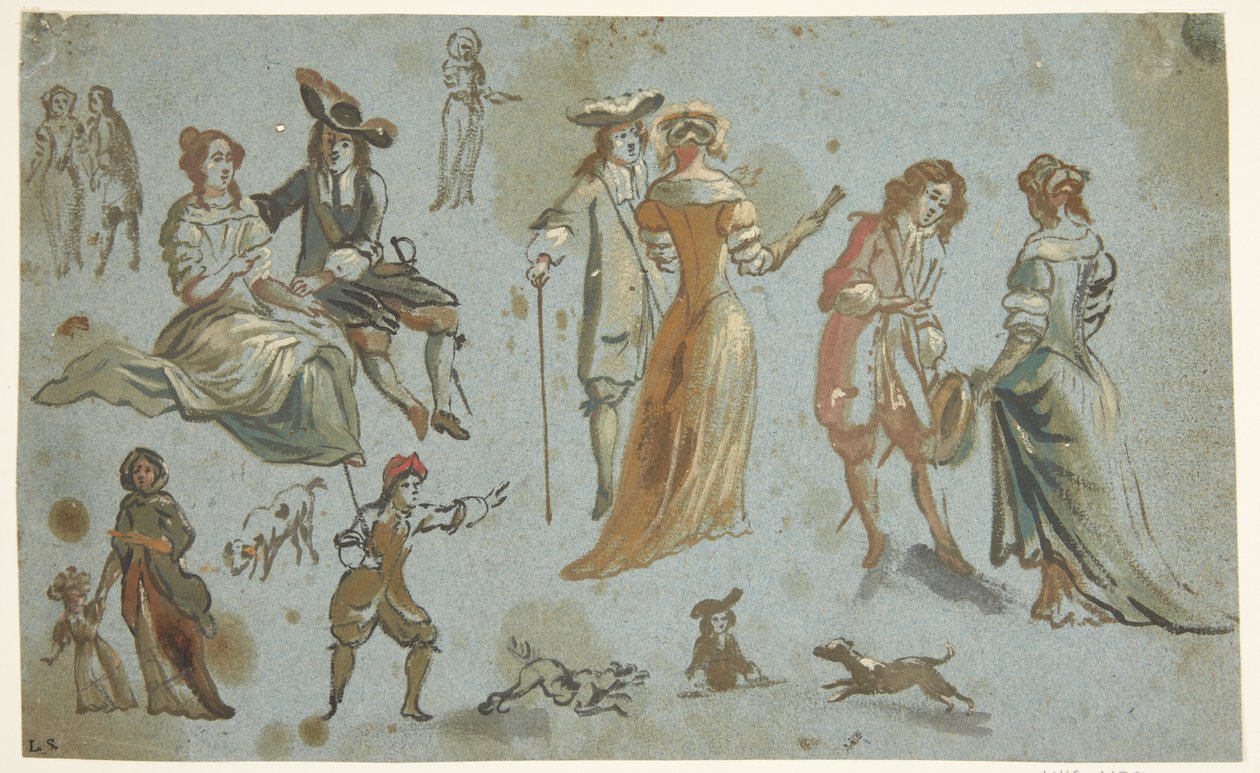 Estudios de figuras de Adriaen van de Velde