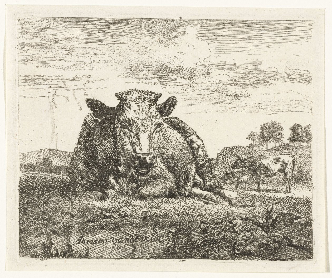 vaca mentirosa Diferentes animales (título de la serie) de Adriaen van de Velde