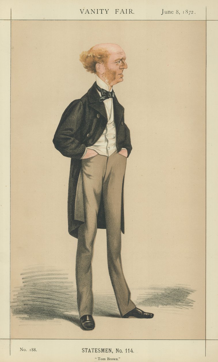 Sr. Thomas Hughes (litografía en color) de Adriano Cecioni