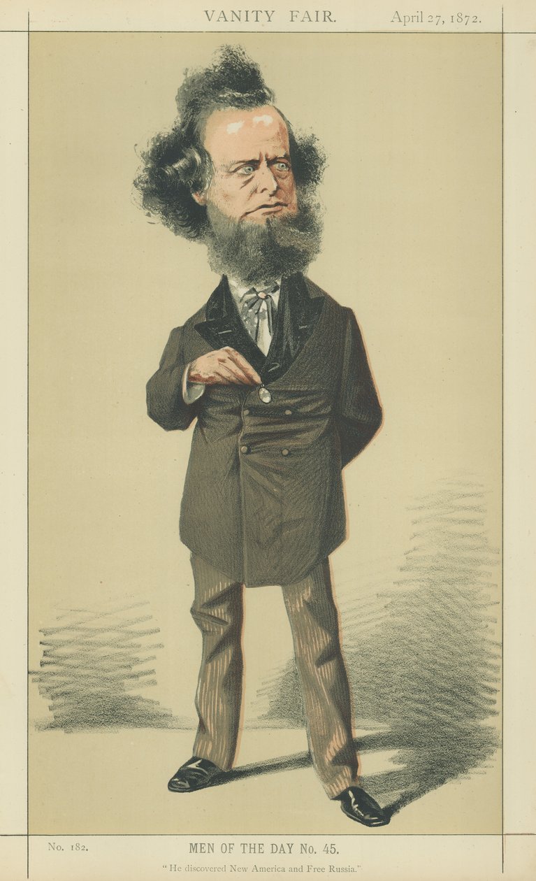 Sr. William Hepworth Dixon (litografía en color) de Adriano Cecioni