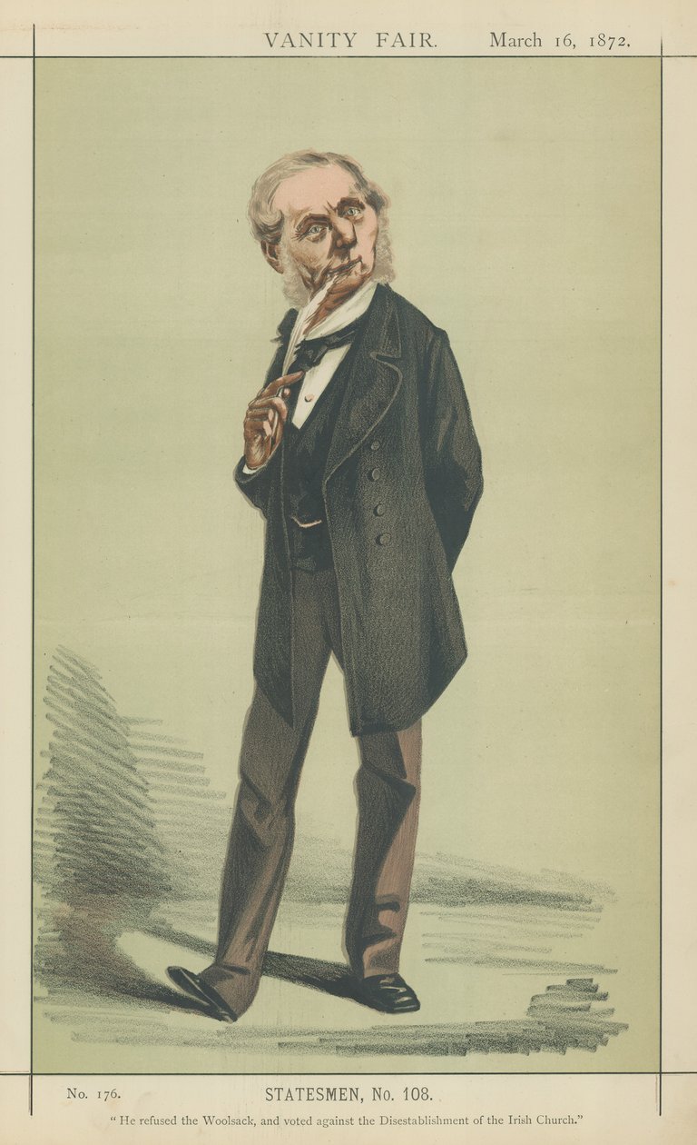 Sir Roundell Palmer (litografía en color) de Adriano Cecioni