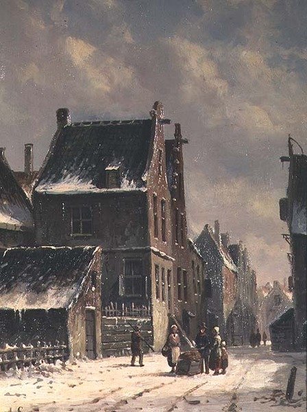 Una ciudad holandesa en invierno de Adrianus Eversen