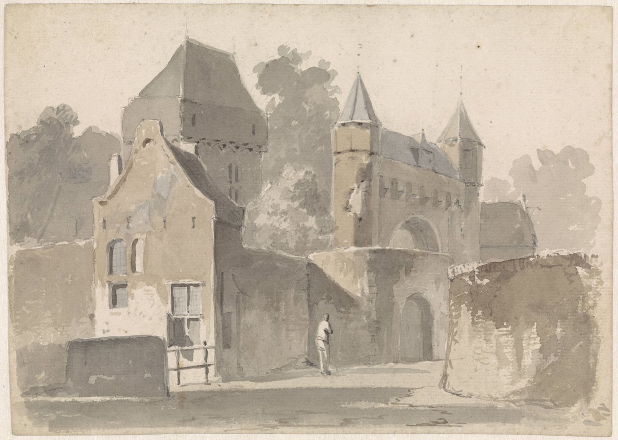 Vista de una puerta de la ciudad de Adrianus Eversen