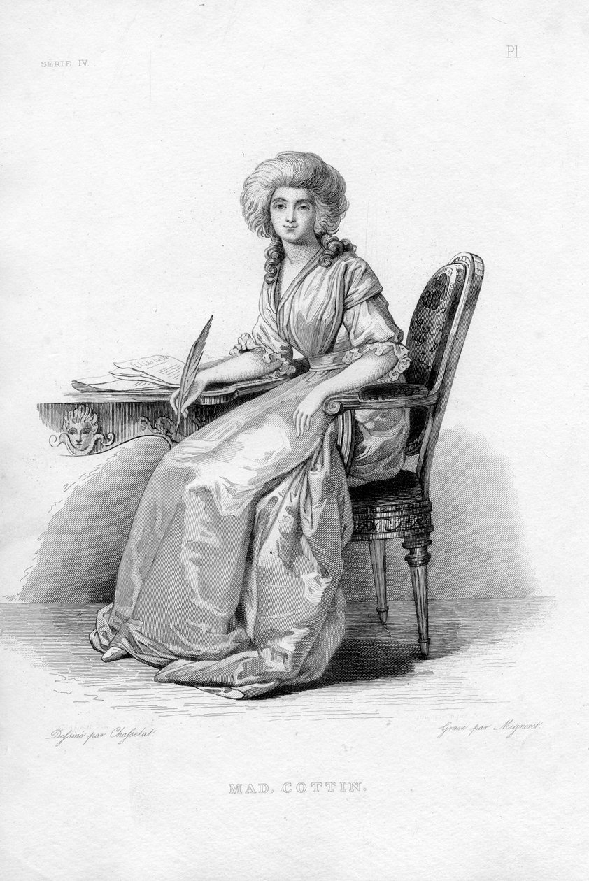 Retrato grabado de Sophie Cottin (1770-1807) de Adrien Jacques Antoine Migneret