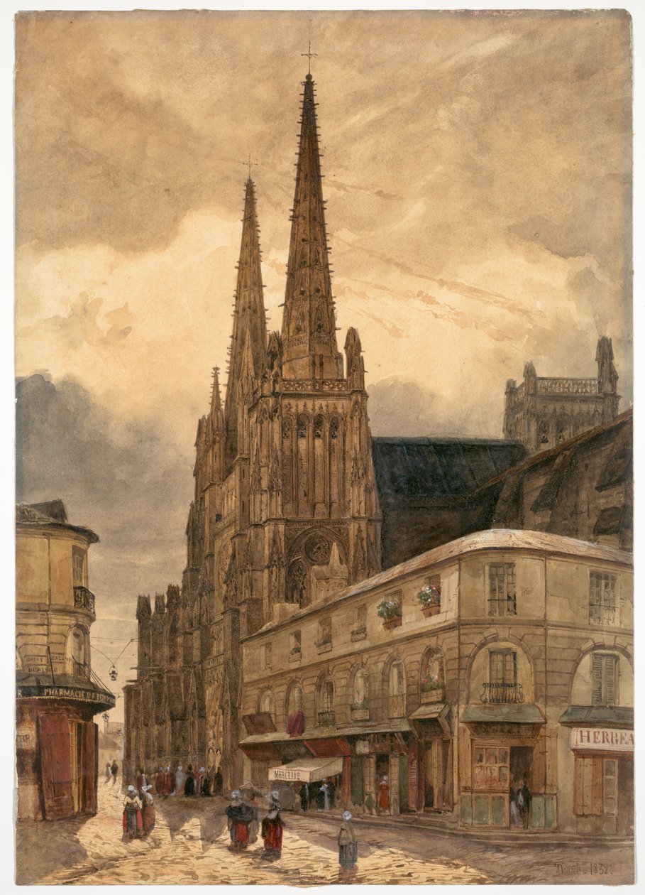 Catedral de San Andrés de Burdeos, 1832 de Adrien Dauzats