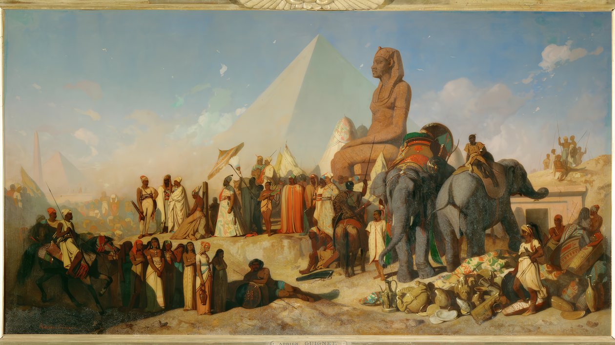 Cambises y Psamético de Jean Adrien Guignet