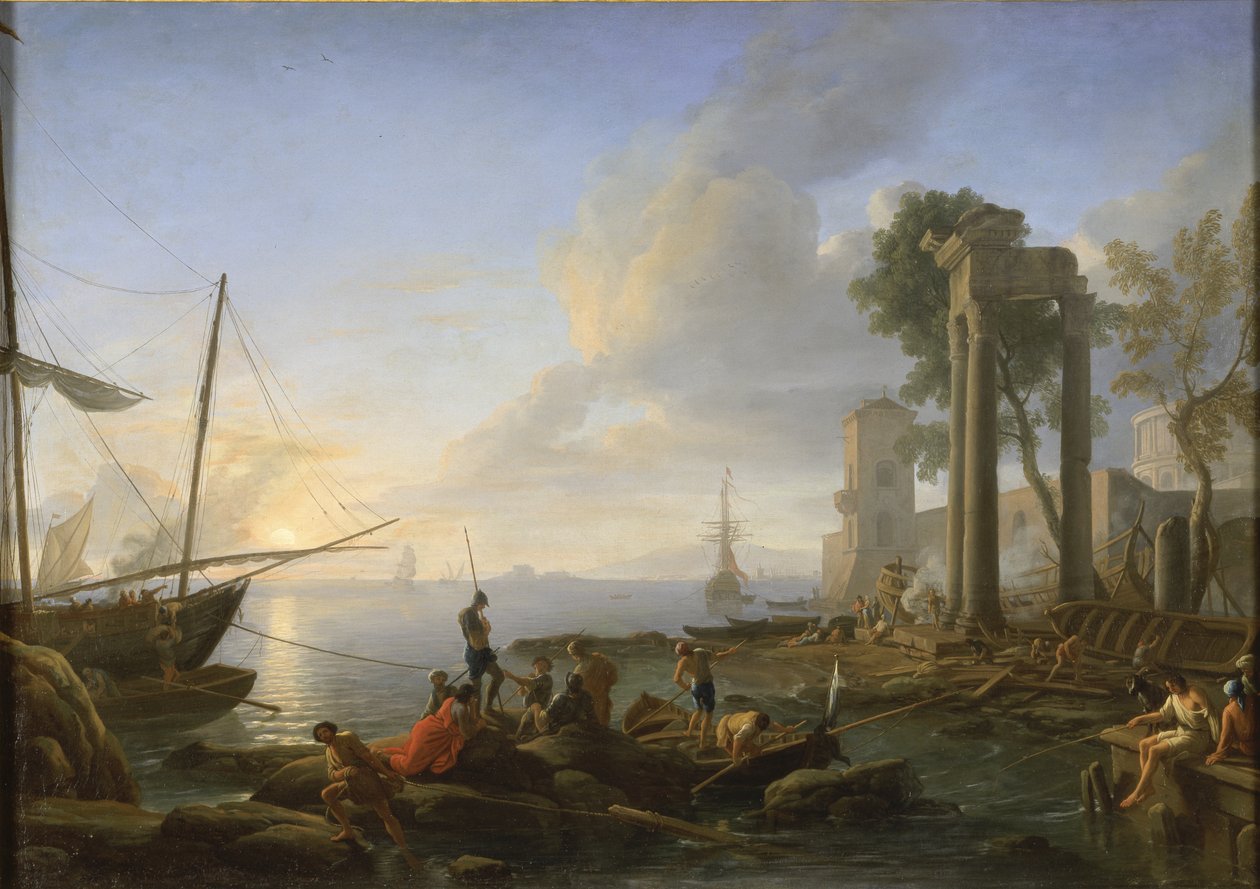Marina al atardecer de Adrien Manglard