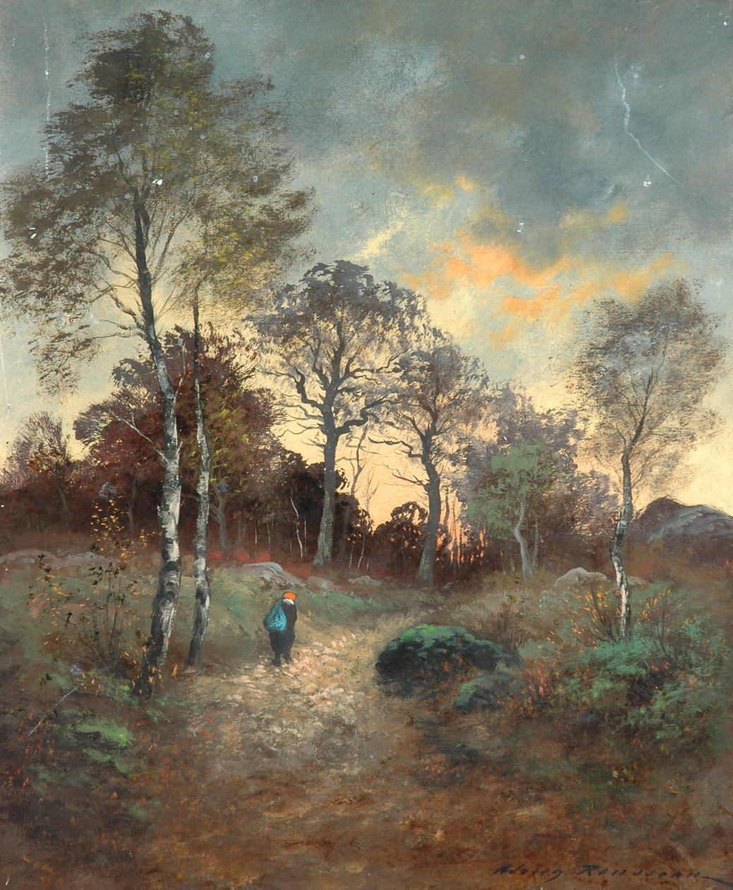 Figura Caminando por un Bosque de Adrien Rousseau