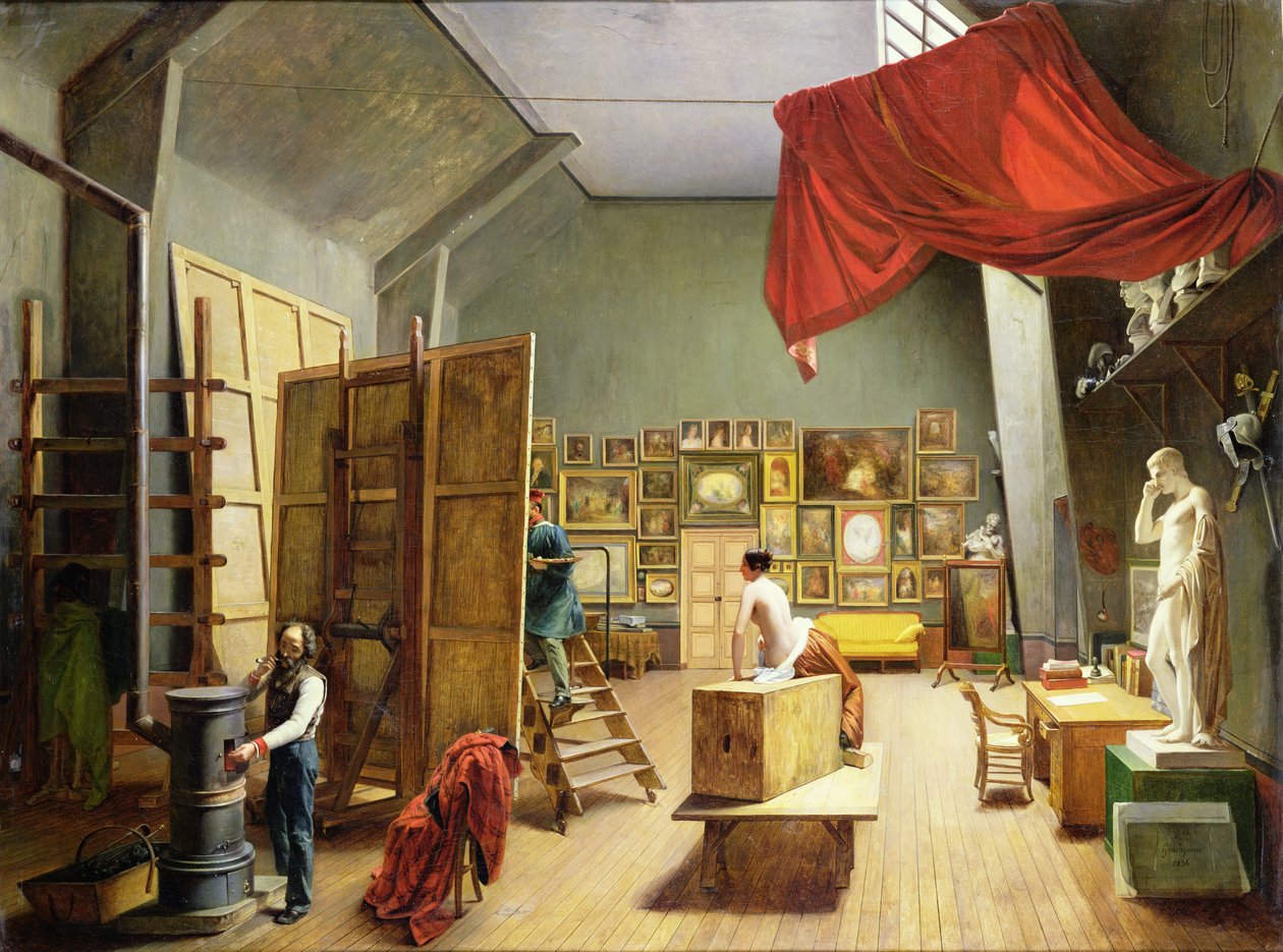 Interior del estudio de Abel de Pujol (1787-1861) 1836 de Adrienne Marie Grandpierre Deverzy