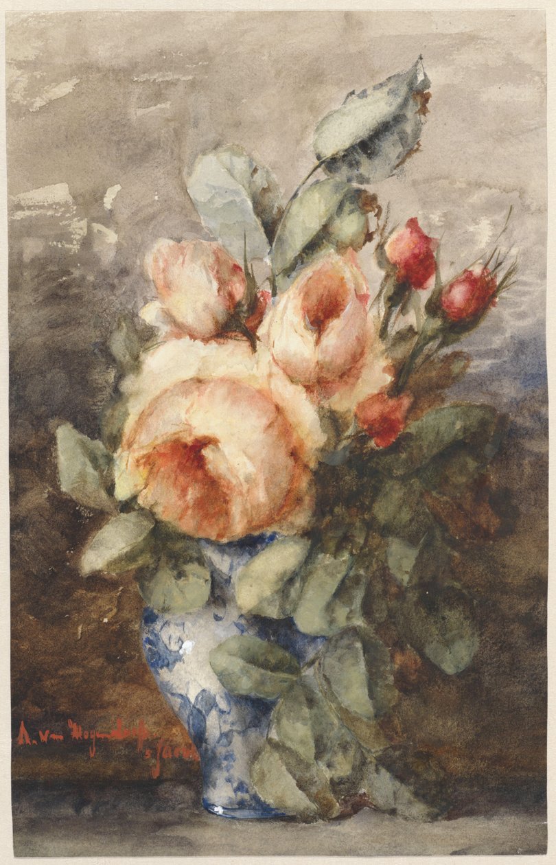 Ramo de rosas en un jarrón de Adrienne Jacqueline s