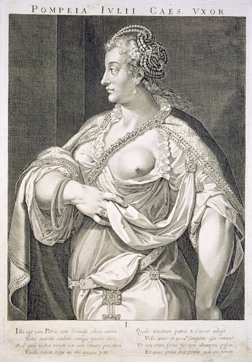 Pompeia (d. 122 d.C.) esposa de Julio César de Aegidius Sadeler or Saedeler