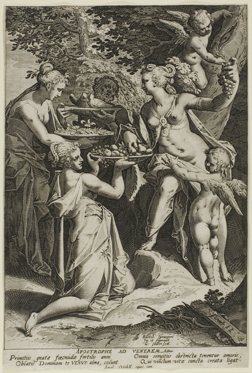 Venus recibe regalos de Aegidius Sadeler II