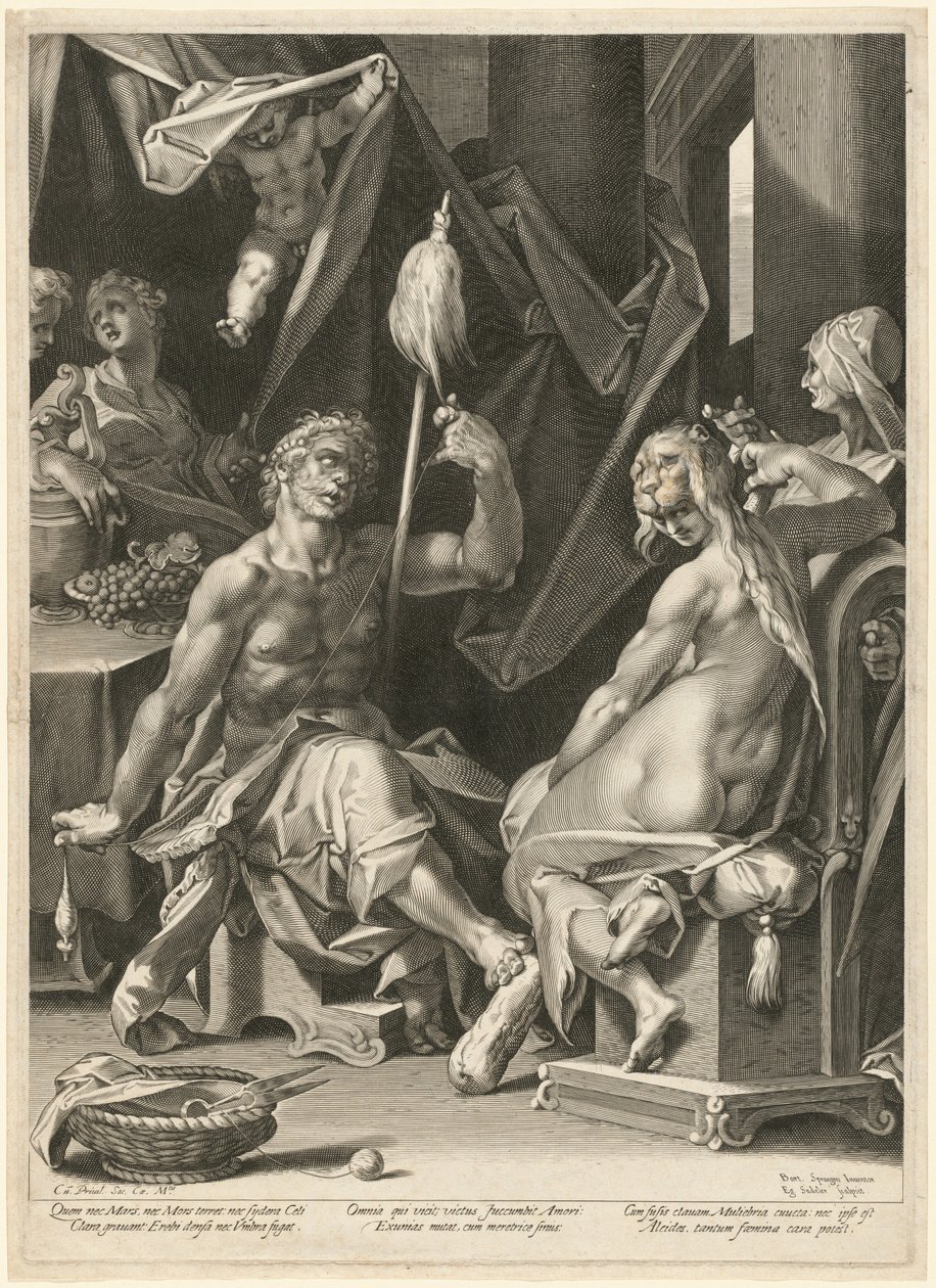 Hércules y Ónfale de Aegidius Sadeler II, after Bartholomaeus Spranger