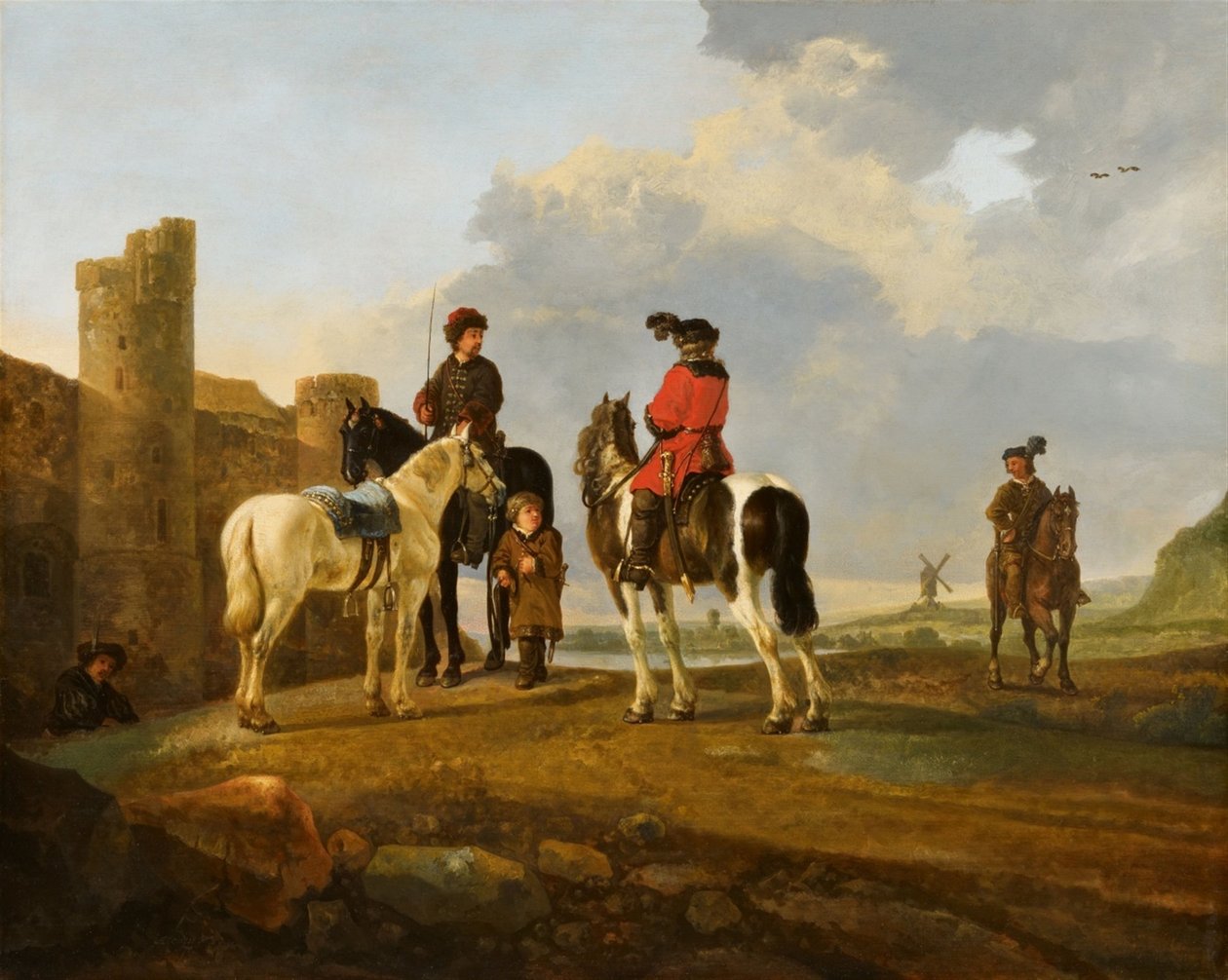 Jinetes en reposo de Burg Ubbergen de Aelbert Cuyp