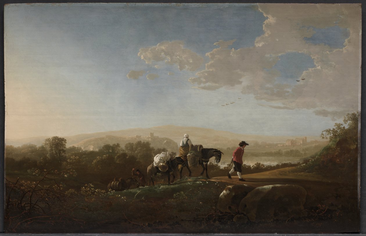 Viajeros en zonas montañosas de Aelbert Cuyp