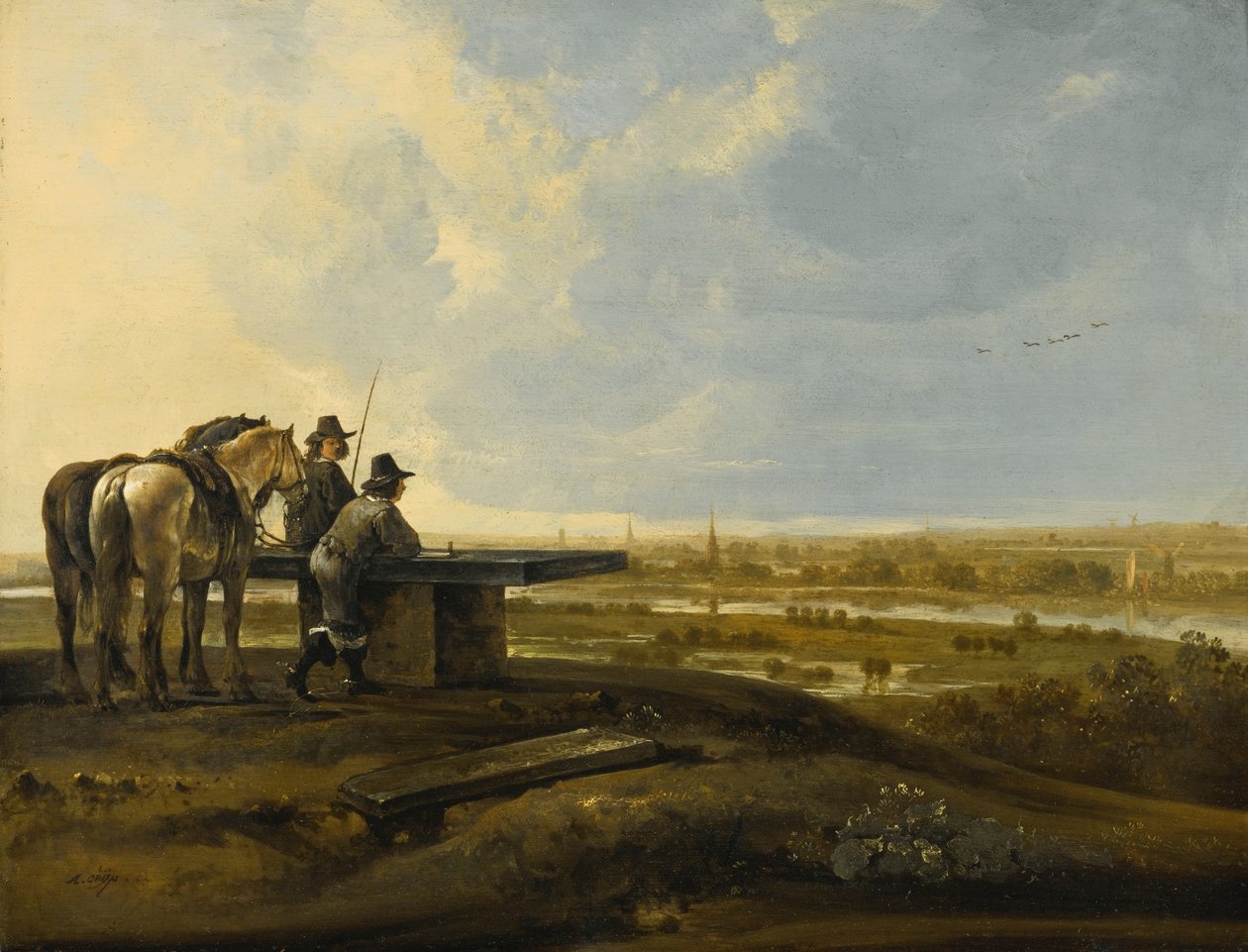 Dos jinetes en una cresta de Aelbert Cuyp