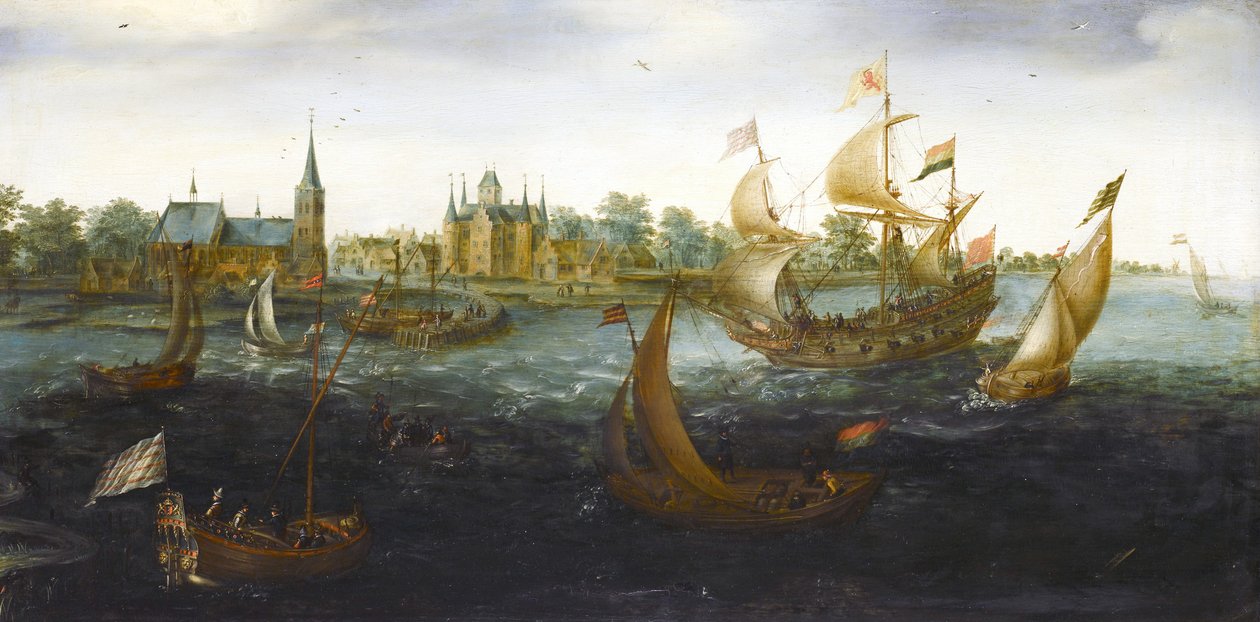 Barcos en IJsselmonde de Aert Anthoniszoon