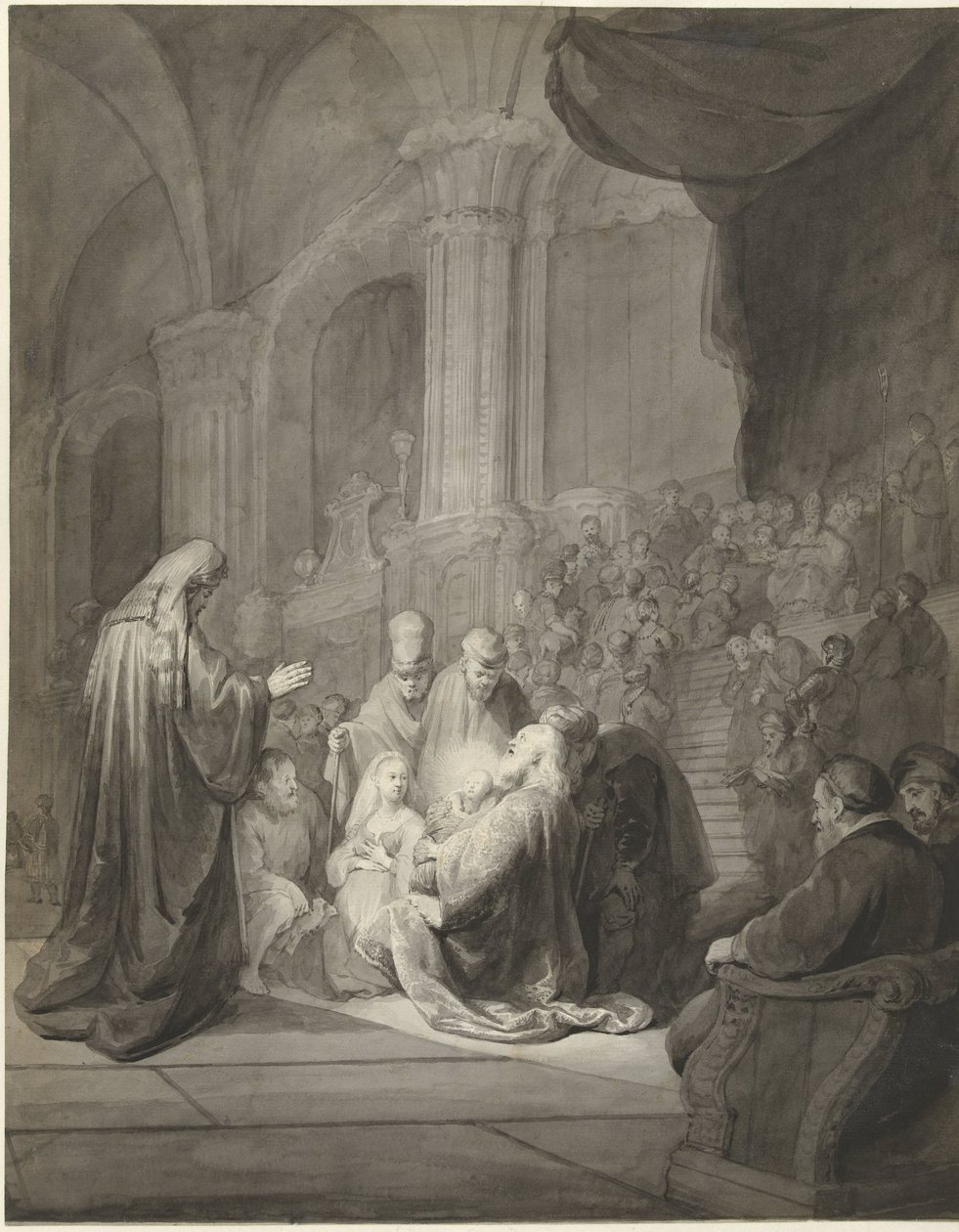 Simeón en el templo de Aert Schouman