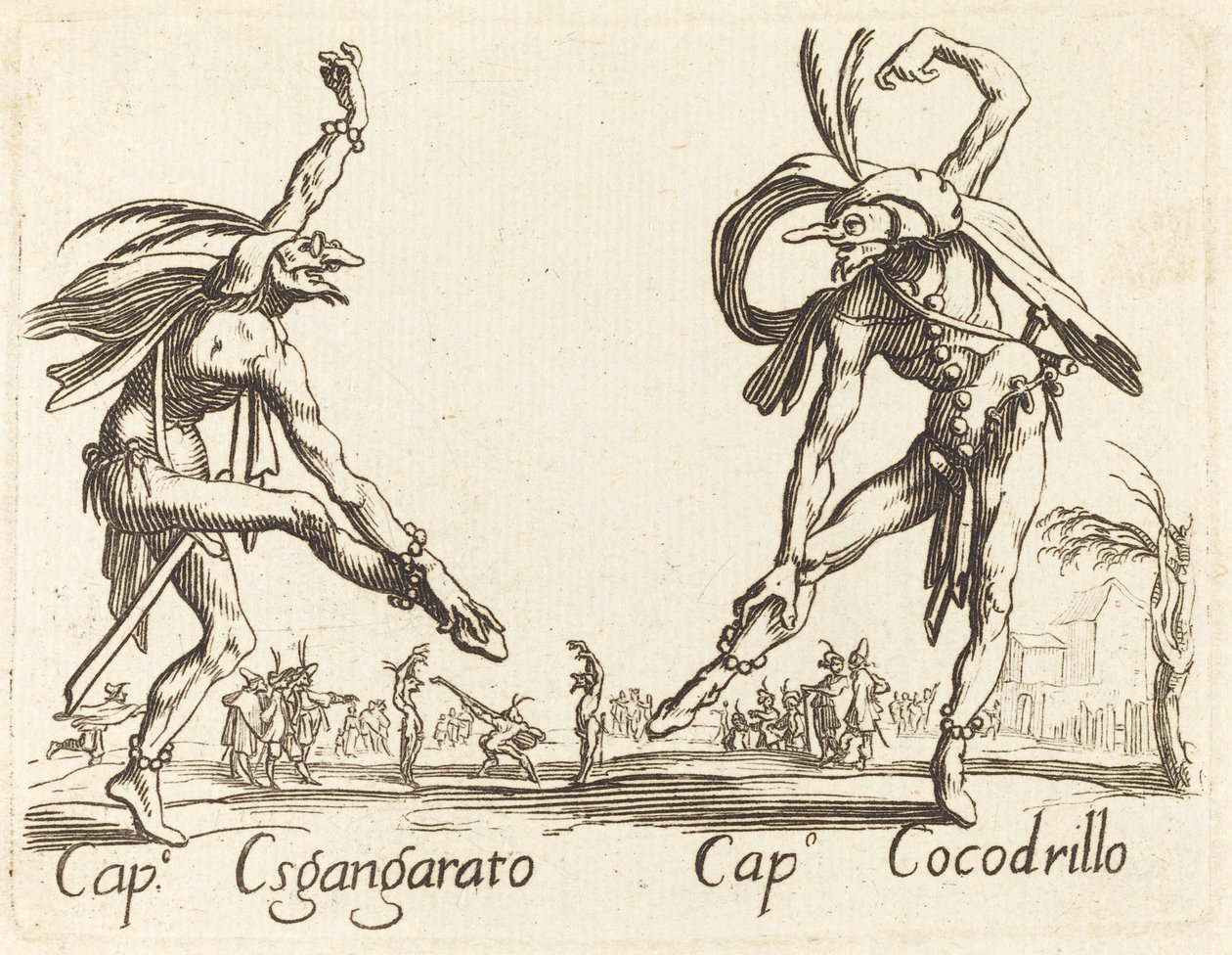 Cap. Esgangarato y Cap. Cocodrillo de After Jacques Callot