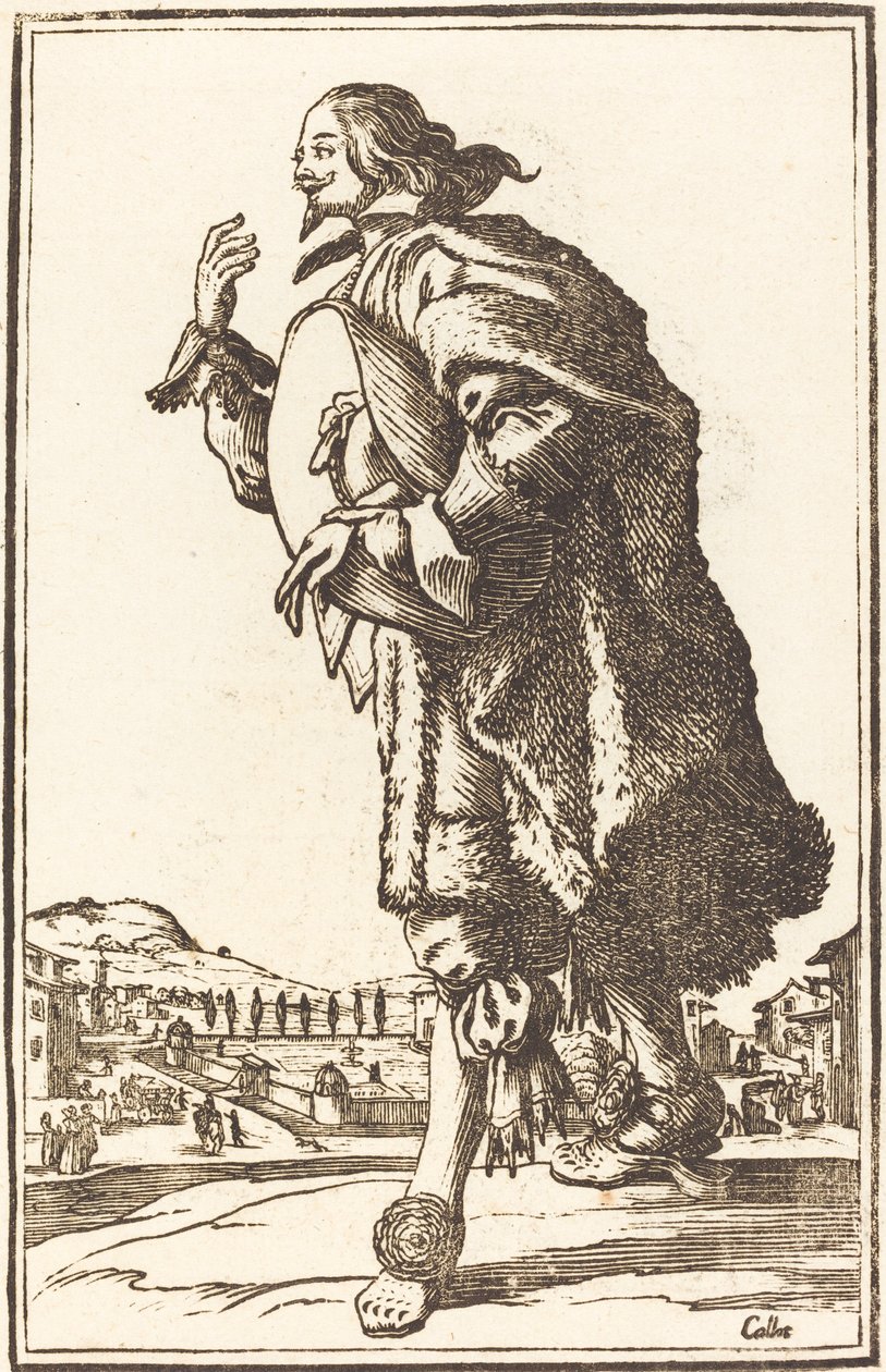 Hombre noble con sombrero de fieltro, inclinándose de After Jacques Callot