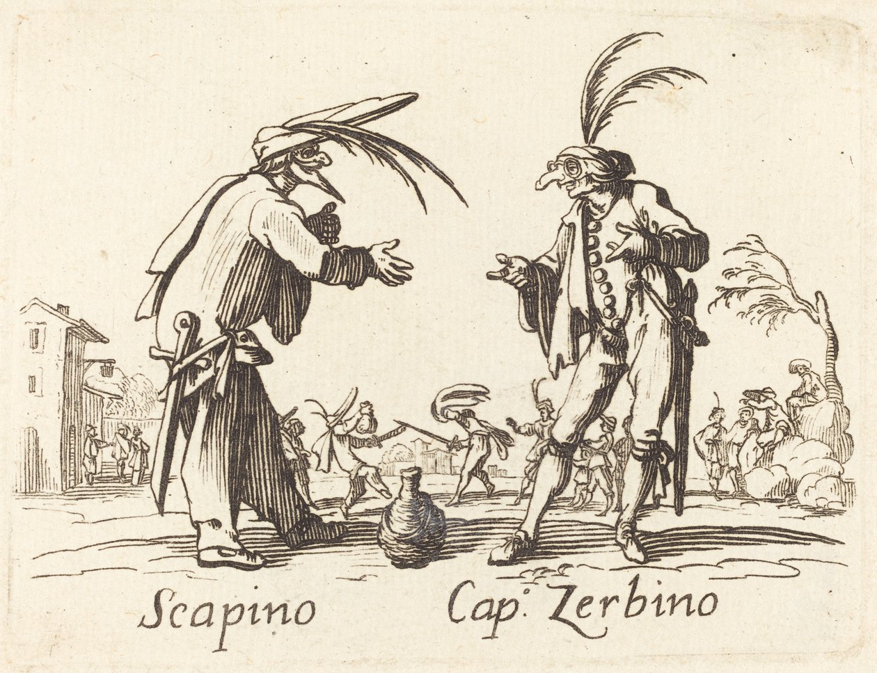 Scapino y Cap. Zerbino de After Jacques Callot