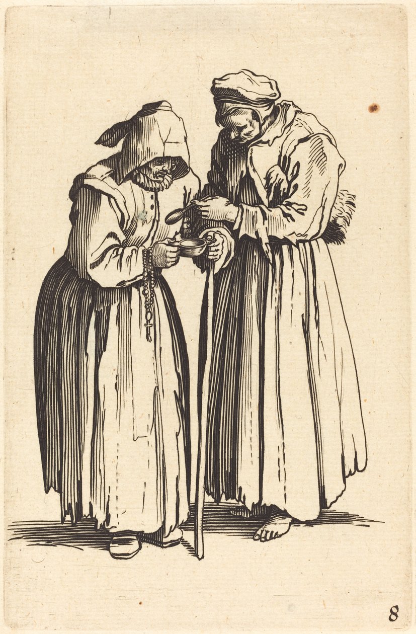 Dos mujeres mendigas de After Jacques Callot