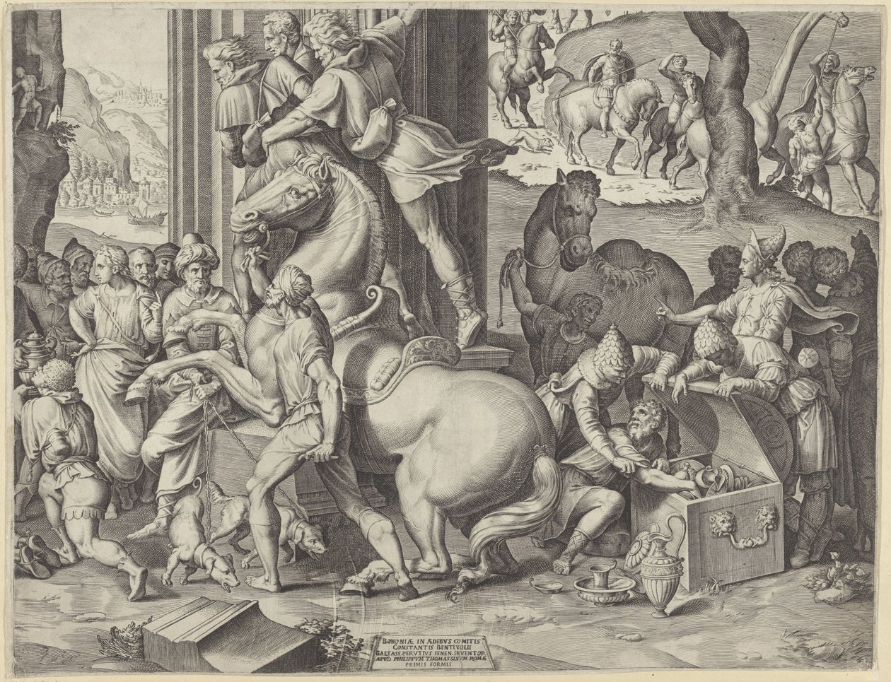 Adoración de los Reyes Magos (parte inferior derecha) de Agostino Carracci