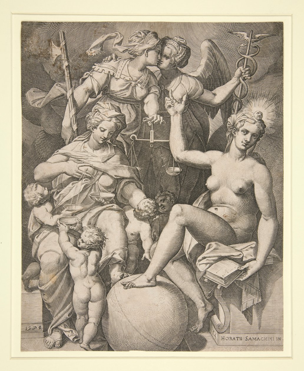 Caridad, Justicia, Verdad y Paz de Agostino Carracci